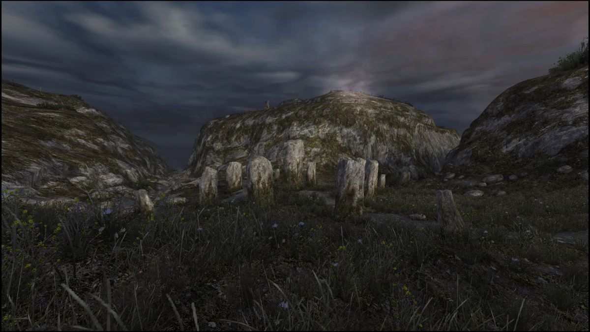 Dear Esther: Landmark Edition (PlayStation 4) screenshot: A Stonehenge-like stone circle