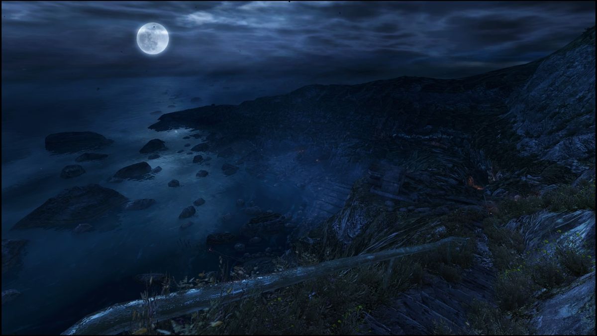 Dear Esther: Landmark Edition (PlayStation 4) screenshot: Looking back down after a long climb