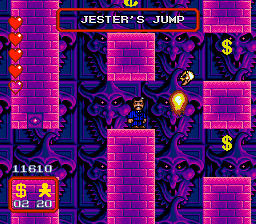 The Addams Family (Genesis) screenshot: You have to make some very precise jumps in this section