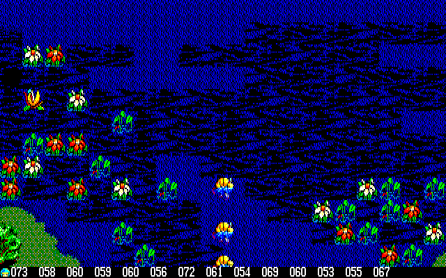 Silver Ghost (PC-88) screenshot: Crossing an ominous swamp