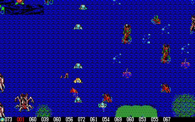 Silver Ghost (PC-88) screenshot: We almost made it - suddenly scary creatures appeared!..