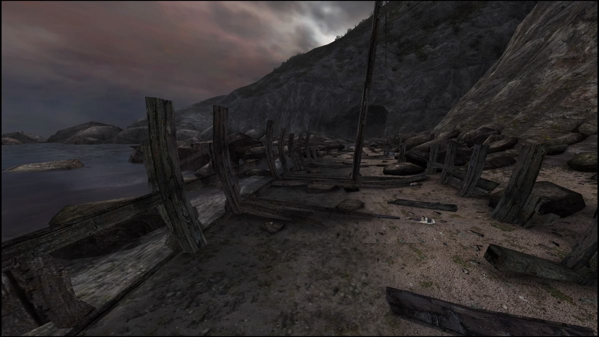 Dear Esther: Landmark Edition (PlayStation 4) screenshot: A ship's skeleton