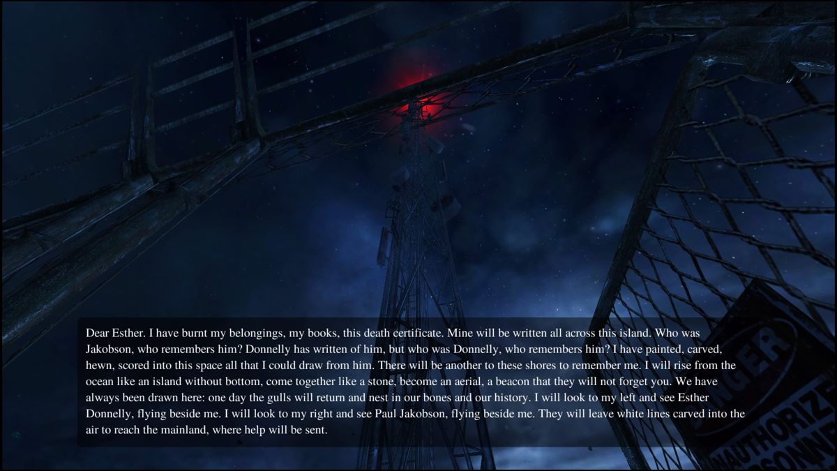 Dear Esther: Landmark Edition (PlayStation 4) screenshot: Reaching the radio tower