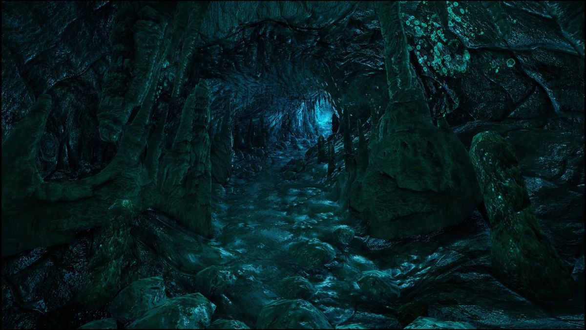 Dear Esther: Landmark Edition (PlayStation 4) screenshot: Following the tunnel to reach the upper part of waterfall