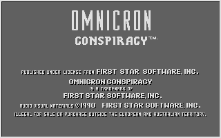 Omnicron Conspiracy (Atari ST) screenshot: Copyright statement