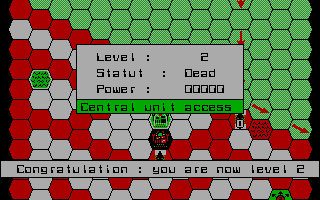 Hexsider (DOS) screenshot: ...and thanks for the level-up too! (EGA)