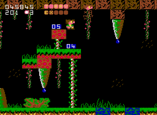 Terry's Big Adventure (Amiga) screenshot: Avoiding some drops