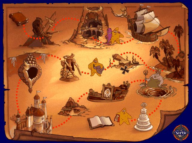 Disney presents Ariel's Story Studio (Windows) screenshot: Access any part of the story from the map