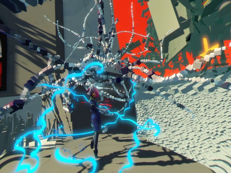 Bound (PlayStation 4) screenshot: Dancing past the dreadful spores (VR mode)