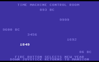 Time Tunnel (Commodore 64) screenshot: Time Machine Control Room.