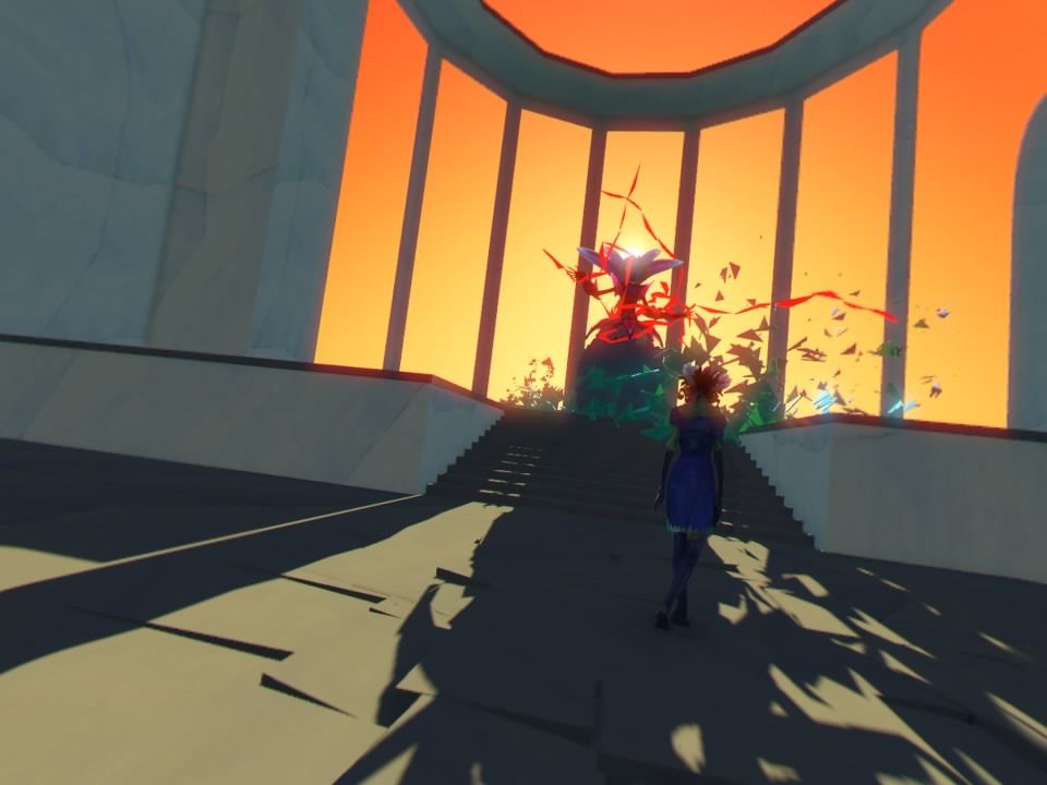 Bound (PlayStation 4) screenshot: Entering the surreal fantasy world (VR mode)