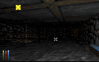 The Elder Scrolls: Daggerfall (Demo Version) (DOS) screenshot: Full-screen view with the minimized HUD.