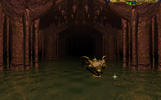 Stonekeep (DOS) screenshot: A giant snake emerges in front of me.