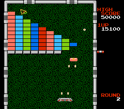Arkanoid (NES) screenshot: Cannon is a very useful bonus