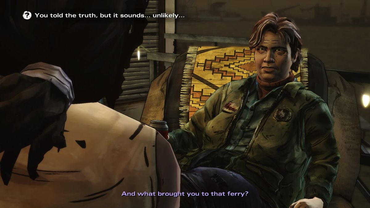 The Walking Dead: Michonne - Episode 1: In Too Deep (PlayStation 4) screenshot: Sometimes being truthful doesn't pay off