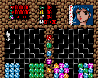 Gem'X (Amiga) screenshot: Early levels are smaller and (hopefully) easier