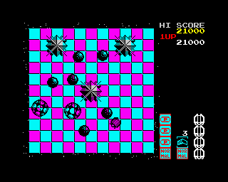Motos (ZX Spectrum) screenshot: And they are soon joined by some little friends, this doesn't look so good