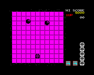 Motos (ZX Spectrum) screenshot: And this is the same level in monochrome, for the rest of these we'll be viewing this in multichrome