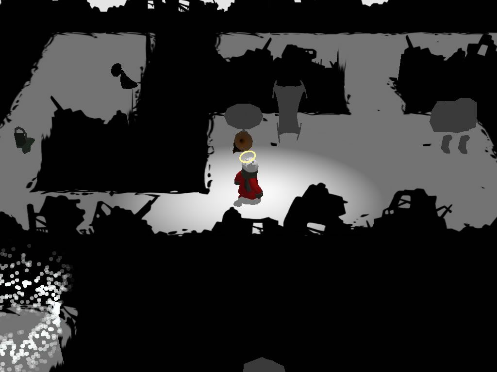 Abandon (Windows) screenshot: As long as the objects remain gray, they won't chase you.