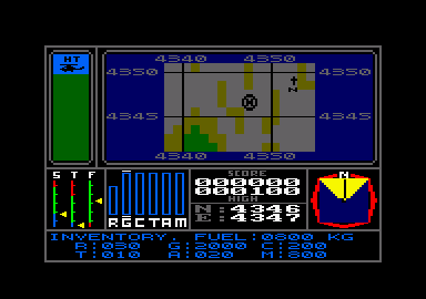 Combat Lynx (Amstrad CPC) screenshot: Map of the surrounding area.