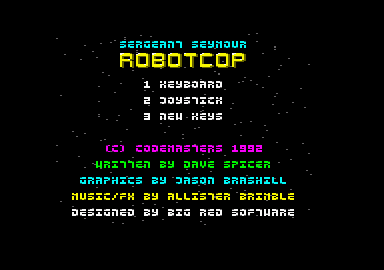 Sergeant Seymour: Robot Cop (Amstrad CPC) screenshot: Title screen.