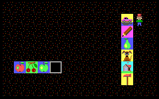 Literki - Cyferki (DOS) screenshot: Match pictures - fruits