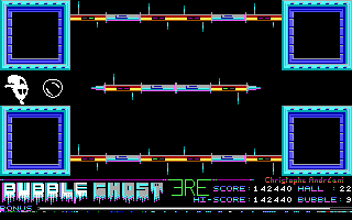 Bubble Ghost (DOS) screenshot: Hall 22 (EGA).