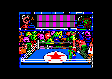 Popeye 3: WrestleCrazy (Amstrad CPC) screenshot: Grappling action.