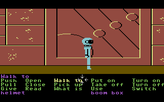 Zak McKracken and the Alien Mindbenders (Commodore 64) screenshot: The door to the giant face.