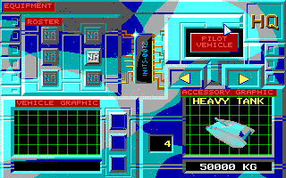 Armour-Geddon (DOS) screenshot: Tank Select (EGA)