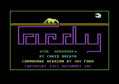 Ardy the Aardvark (Commodore 64) screenshot: Title Screen.