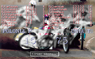 Speedway Manager '96 (DOS) screenshot: Final results