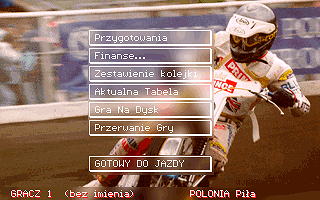 Speedway Manager '96 (DOS) screenshot: Main menu