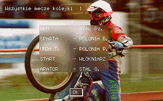 Speedway Manager '96 (DOS) screenshot: Schedule