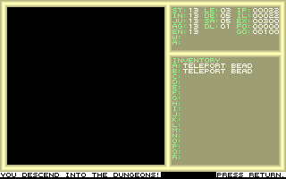 Silmar (DOS) screenshot: Starting the game.