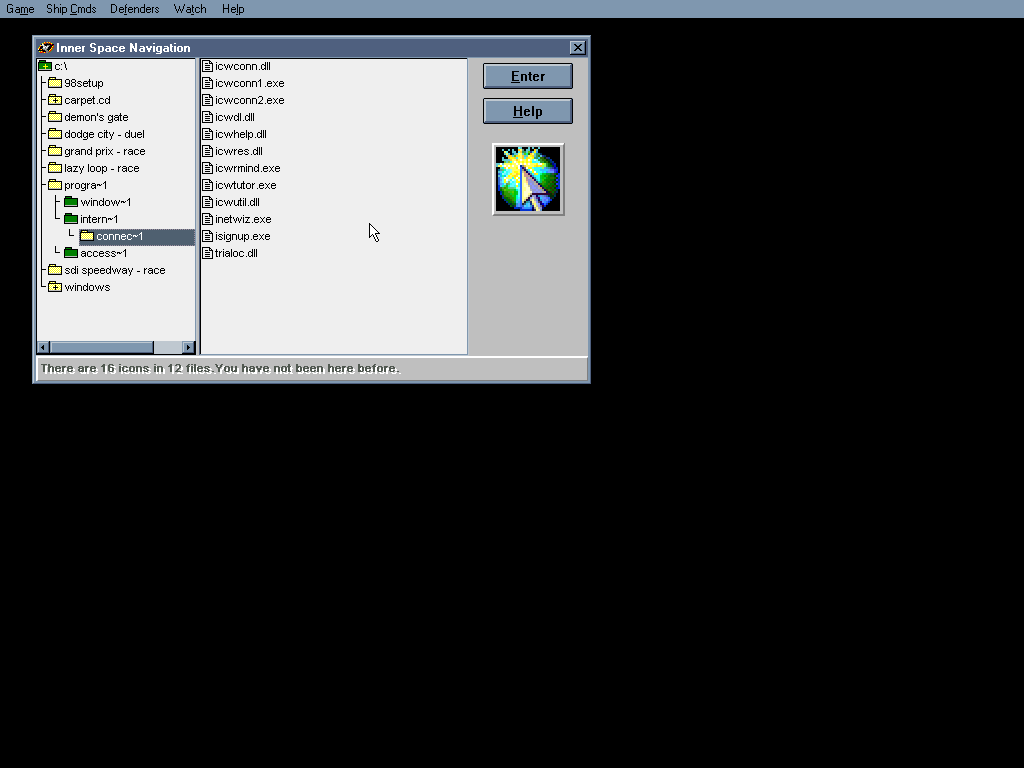 Operation: Inner Space (Windows 3.x) screenshot: Select the next area of your HD to delve into