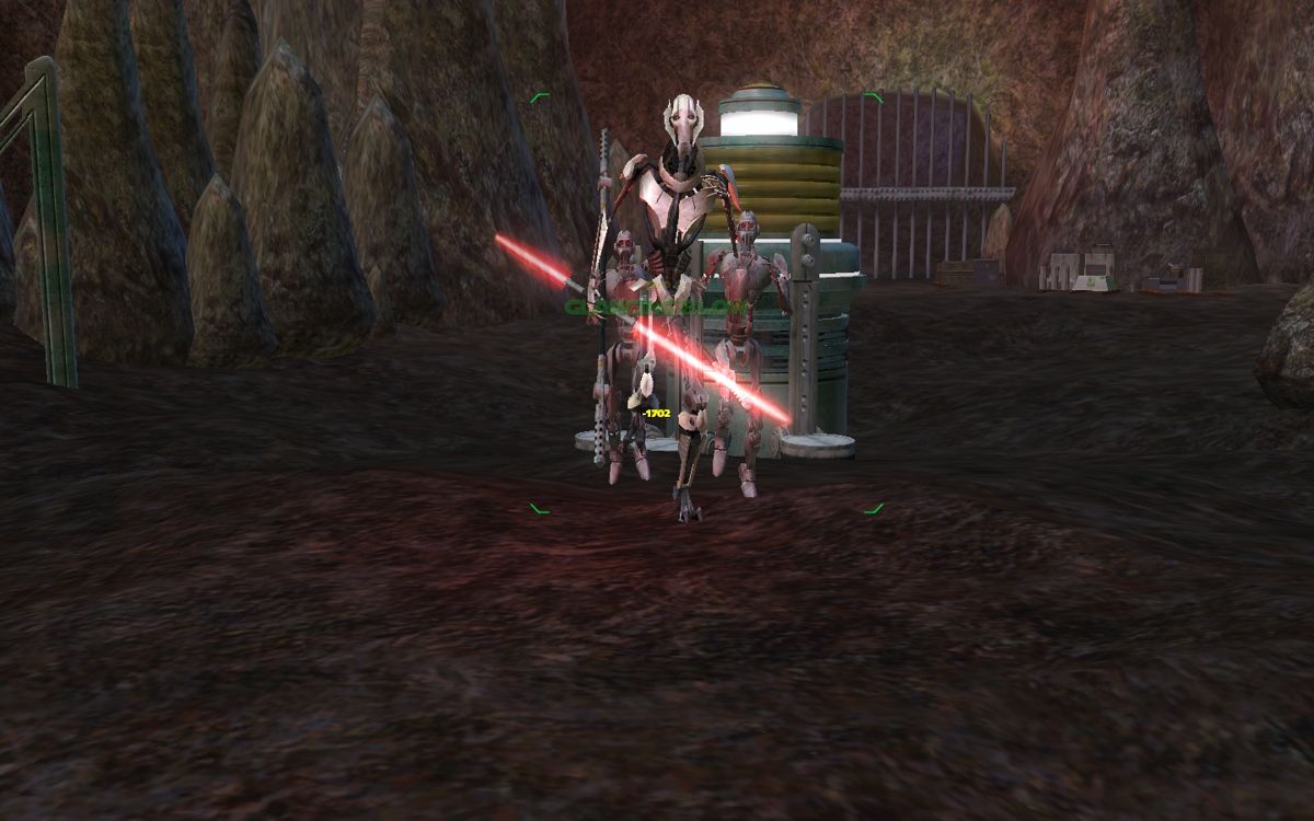 Star Wars: Galaxies - Episode III: Rage of the Wookiees (Windows) screenshot: Elite boss "N-K Necrosis." Any resemblance to General Grievous is purely intentional.
