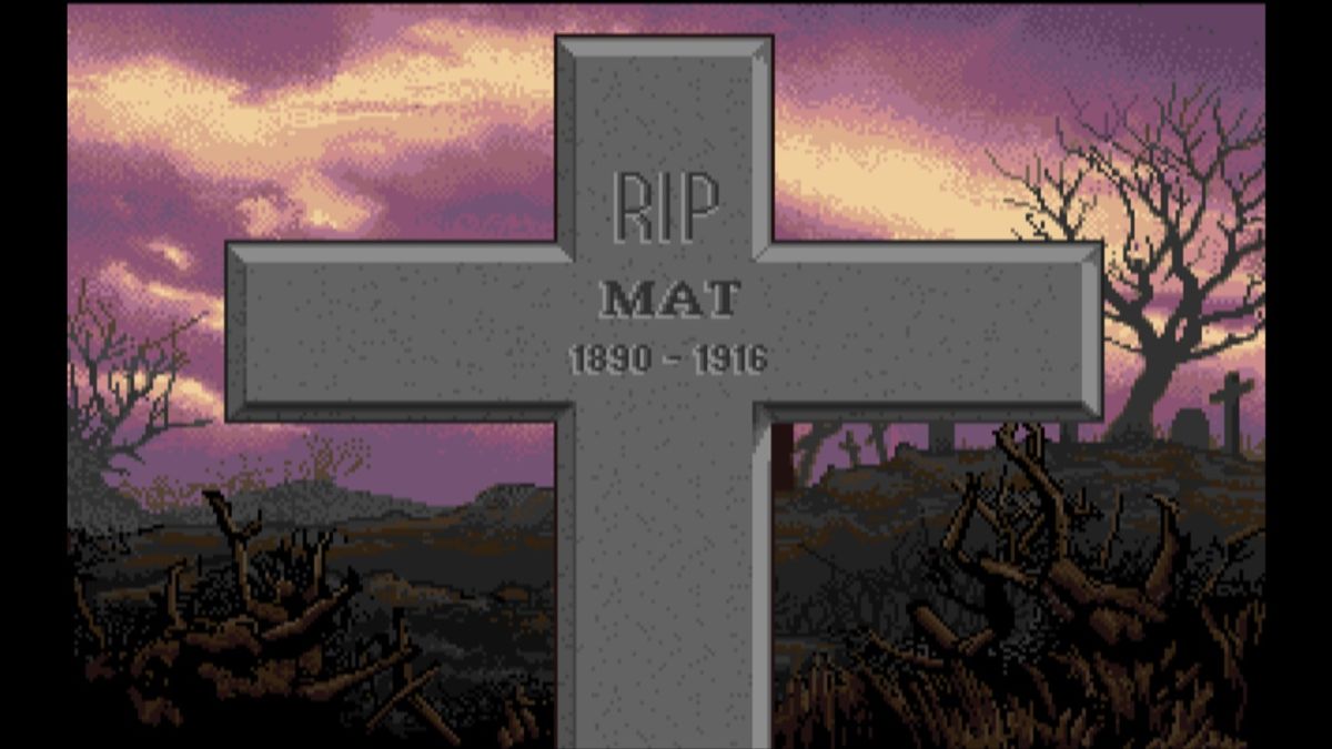 Wings (Macintosh) screenshot: Dying isn't the end of the game, but it is the end for your current pilot (GOG version)