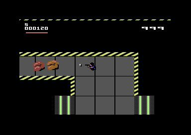 Die Alien Slime (Commodore 64) screenshot: Blast them all.