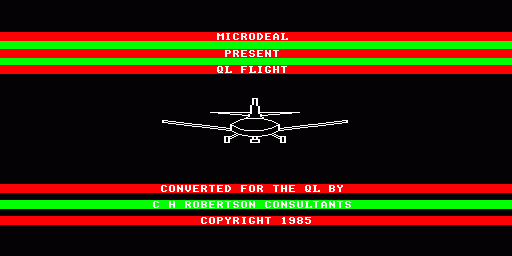 Worlds of Flight (Sinclair QL) screenshot: Intro - aircraft does one roll.