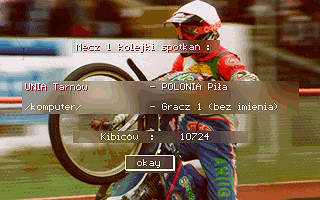 Speedway Manager '96 (DOS) screenshot: Match preview