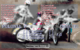 Speedway Manager '96 (DOS) screenshot: First stage results