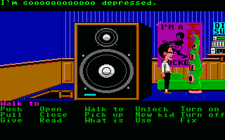 Maniac Mansion (Atari ST) screenshot: Green Tentacle's room.
