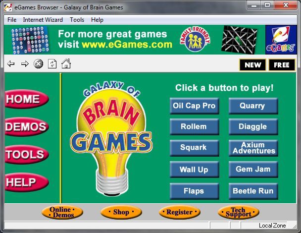 Brain Bamboozling: Computer Games Compendium (Windows) screenshot: The game's menu shows it's original title