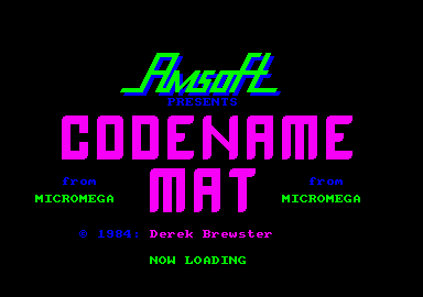 Codename MAT (Amstrad CPC) screenshot: Loading screen.