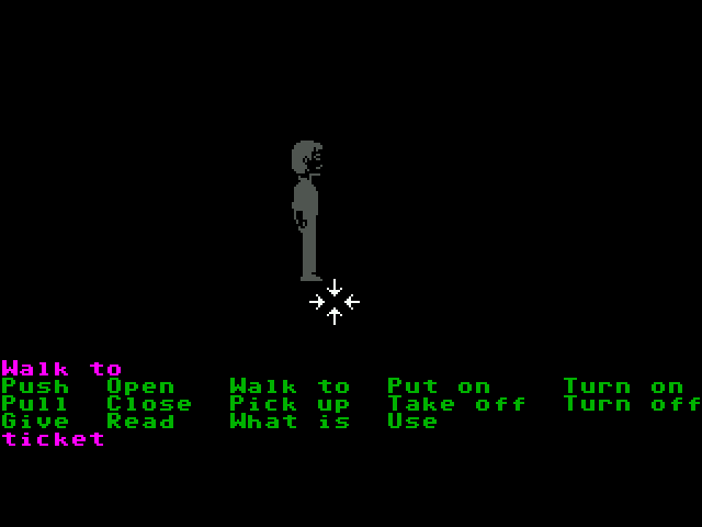 Zak McKracken and the Alien Mindbenders (Macintosh) screenshot: Lights out (GOG release, DOS version)