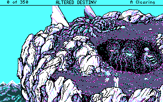 Altered Destiny (DOS) screenshot: Quest begin (CGA)