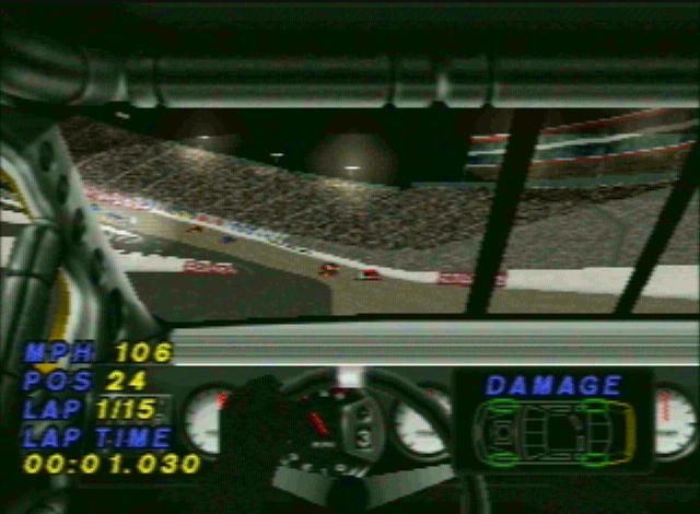 NASCAR 99 (PlayStation) screenshot: In car view