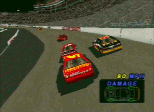 NASCAR 99 (PlayStation) screenshot: Passing Racers