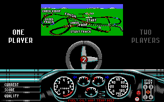 Race Drivin' (DOS) screenshot: Track Select (EGA)